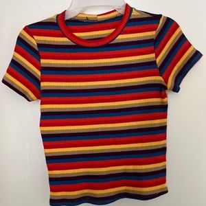 Unknown brand color striped tight fitting shirt in Size S-M